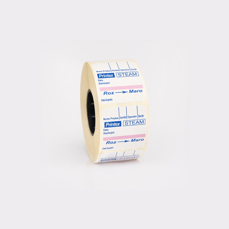 Etichete dublu adezive pentru sterilizarea cu abur-29 X 28 mm- 500 buc